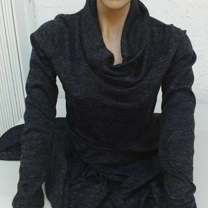 NWT XL Skater Dress Long Sleeve Dark Heather Gray